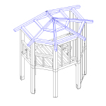 Modello tridimensionale della struttura in legno